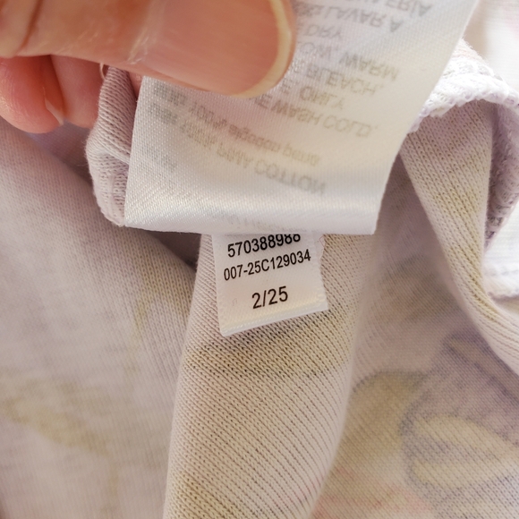 Chico's Pima Wild Floral Bateau Tee Lavender Size Medium - Picture 8 of 8